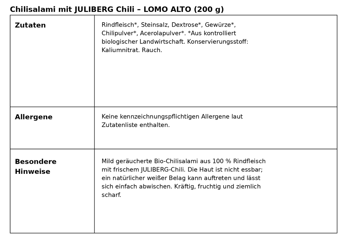 BIO Chilisalami mild geräuchert