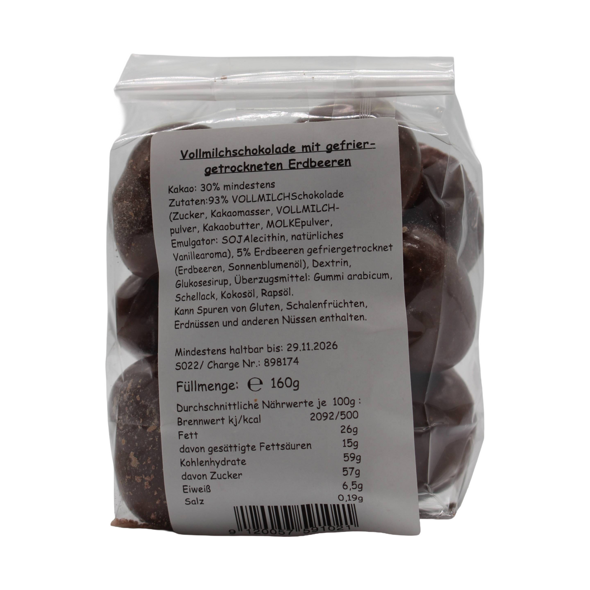 Erdbeeren in Vollmilchschokolade