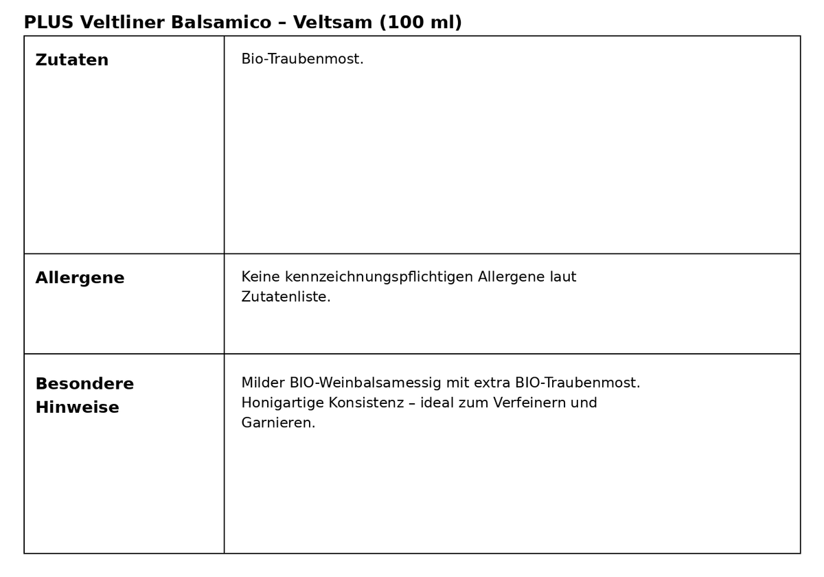 PLUS Veltliner Balsamico BIO