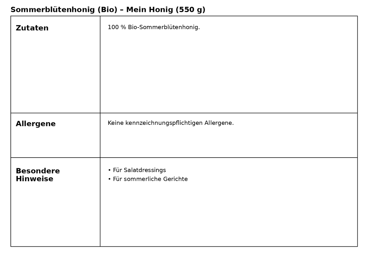 Bio Sommerblütenhonig