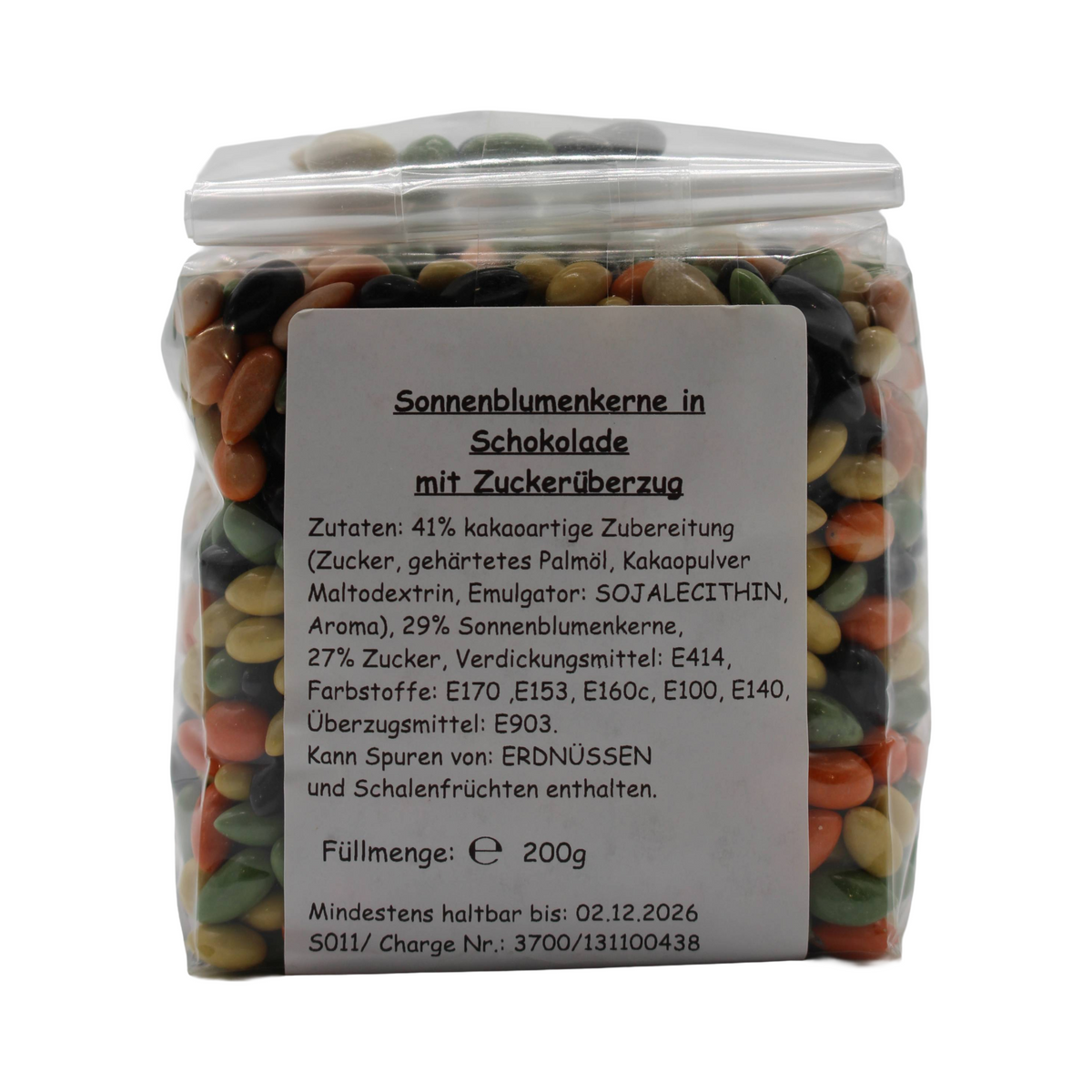 Sonnenblumenkerne in bunter Schokolade