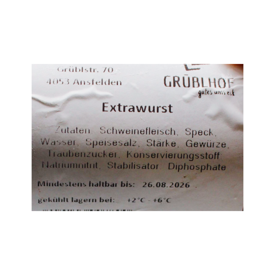Extrawurst „die Feine“ vom Freilandschwein