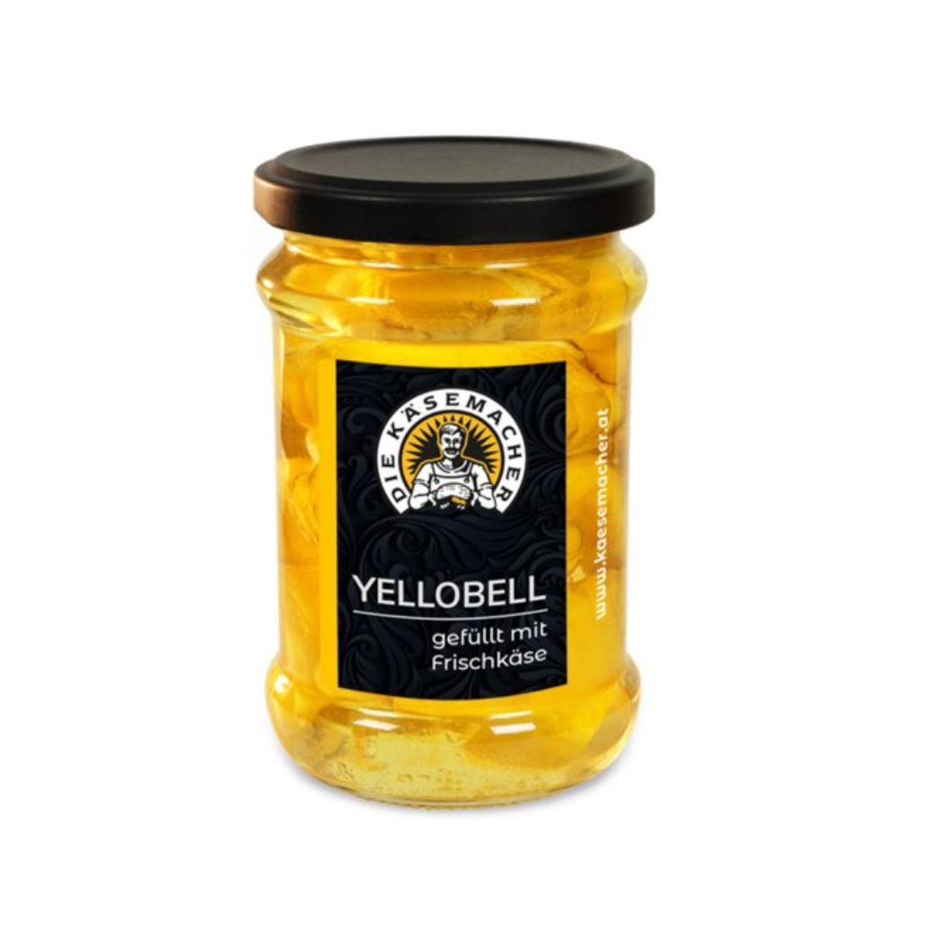 Yellobell gefüllt mit Frischkäse
