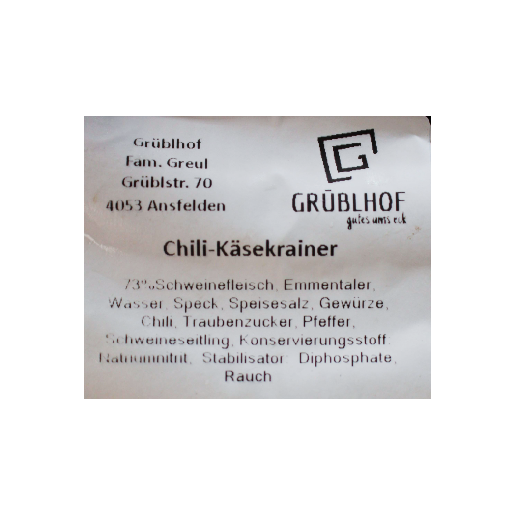 Chili Käsekrainer vom Freilandschwein
