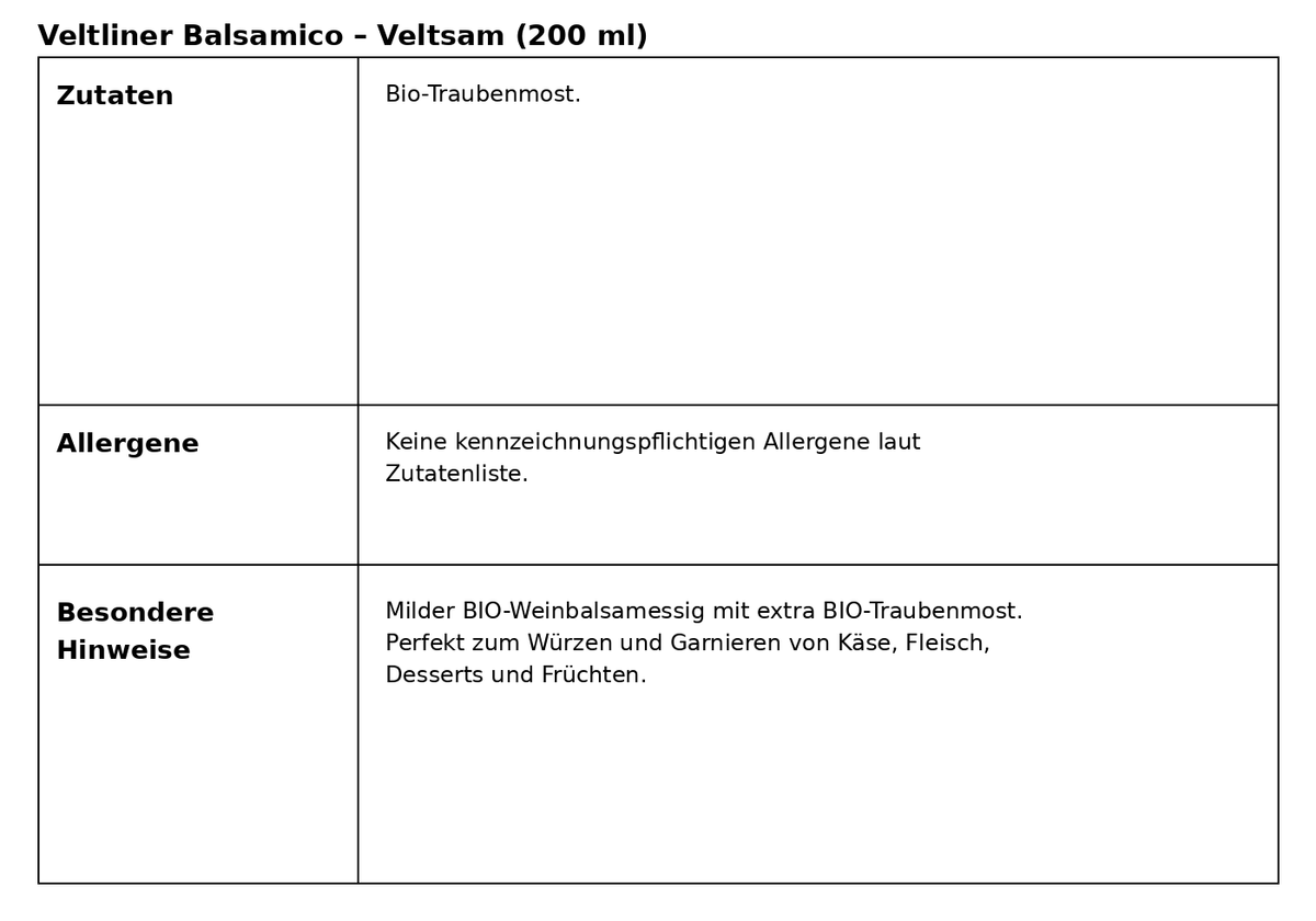 Veltliner Balsamico BIO