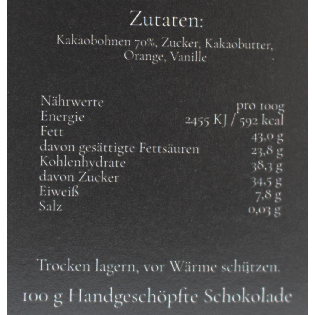 Zartbitterschokolade mit Orange