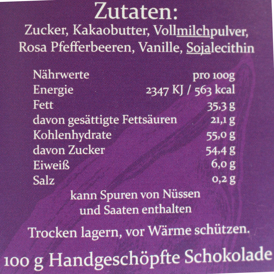 Weiße Schokolade mit Rosa Pfeffer